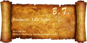 Bedecs Tünde névjegykártya