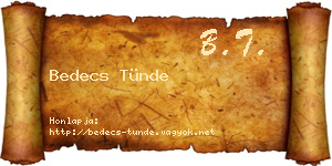 Bedecs Tünde névjegykártya